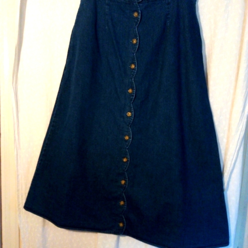 Orvis Long  Button Up Jean Women's Skirt Size 14.